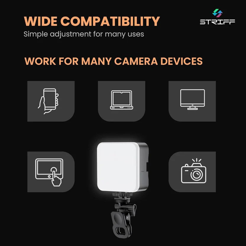 Mini LED Video Light for Mobile & Camera – Rechargeable Clip-On Vlogging Light