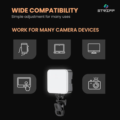 Mini LED Video Light for Mobile & Camera – Rechargeable Clip-On Vlogging Light