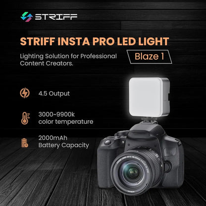 Mini LED Video Light for Mobile & Camera – Rechargeable Clip-On Vlogging Light