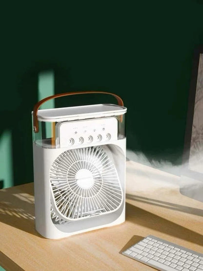 Portable Mini Air Conditioner Fan with LED Light & Water Cooling – USB Rechargeable Desk Cooler