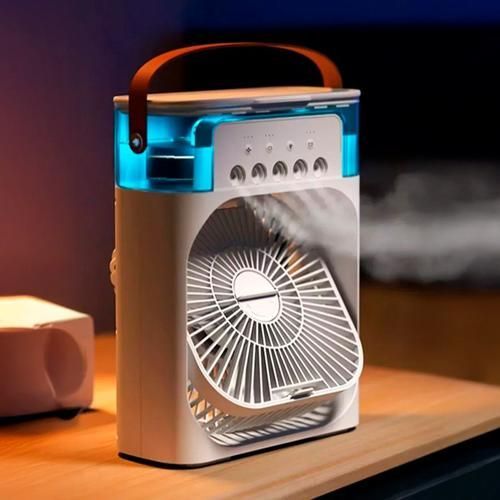 Portable Mini Air Conditioner Fan with LED Light & Water Cooling – USB Rechargeable Desk Cooler